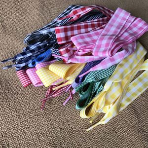 Cordones Planos a Cuadros de 2.5cm Estilo Británico, Cordones de Poliéster y Algodón para Zapatos de Lona para Mujer - Product Image 2