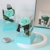 Boîte-cadeau en acrylique faite à la main Rose préservée pour la Saint-Valentin petite amie anniversaire Noël fête des mères Rose éternelle boîte-cadeau