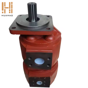 Bomba hidráulica de engranajes doble de hierro fundido rojo de alta presión con eje estriado para cargadora, piezas de repuesto hidráulicas al por mayor - Product Image 1