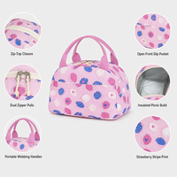 Sac à déjeuner isotherme portable personnalisé avec double fermeture éclair, en tissu côtelé, idéal pour pique-nique, campus, bureau, sorties