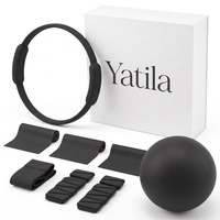 En gros : Cercle magique de yoga et de Pilates durable, poids de cheville et de poignet noirs, bande d'étirement, mini-ballon, accessoires de fitness