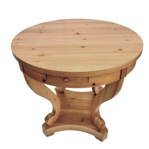 Table de salle à manger ronde de petite taille de style farmhouse, table d'appoint, table basse pour <span class=keywords><strong>dinette</strong></span>, cuisine, salle à manger ou salon - Product Image 4