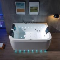 Baignoire de luxe en acrylique 1,7-1,9 m pour 2 personnes, face à face, avec massage à air, en promotion, pour intérieur, avec mitigeur de douche à main