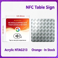 Autocollants de table en acrylique personnalisables en plusieurs langues, carte d'avis Google, code NFC QR, appuyez pour noter l'expérience
