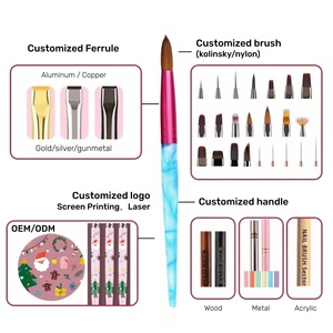 Herramienta de Manicura para Arte de Uñas DIY, <span class=keywords><strong>Pincel</strong></span> de Uñas Acrílico <span class=keywords><strong>Kolinsky</strong></span> de Alta Calidad con Mango de Cristal - Product Image 5