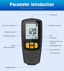 New Product Eddy Current Effect Coating Thickness <strong>Gauge</strong> for Thickness <strong>Test</strong> G923 - Product Image 5