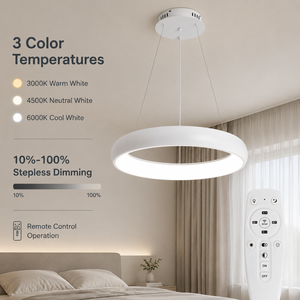 Lampe suspendue moderne en métal, fil d'acier acrylique, 57W, tricolore, à intensité variable, télécommande, pour salle à manger, salon - Product Image 3