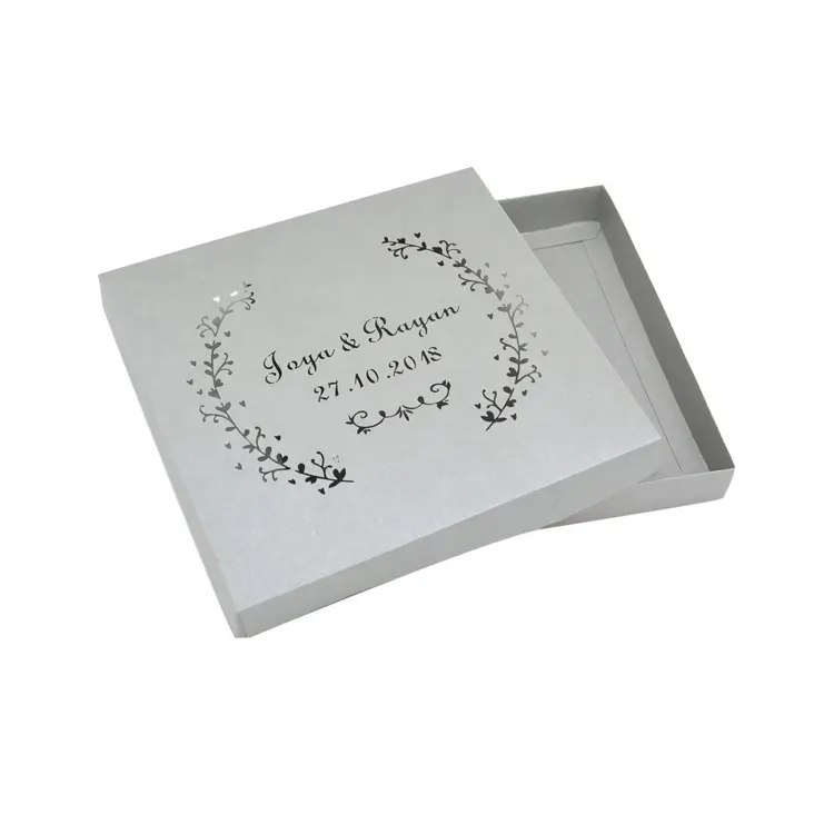 Elegant personalized laser cut pearl paper wedding invitation box