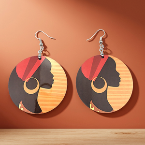 Hot Selling Luxury <b>Creative</b> Customized Chinese New Year Double-Sided Round Wooden Earrings Handmade Sublimation Animal Prints - Product Image 3