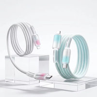 Câble de charge rapide tressé en nylon transparent Type-C vers Type-C 60W PD20W, câble de données compatible avec iPhone 16/17