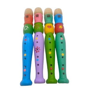 Wholesale 6 Hole Colorful Painted Wooden Flute Kids Wind Instrument For Early <b>Musical</b> Enlightenment Educational Toy - Product Image 2