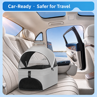 Poussette pliable pour animaux de compagnie personnalisable en gros avec sac de transport détachable 360 °   Poussette panoramique pour chien et chat avec roues pivotantes OEM