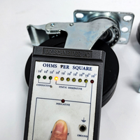 Roulettes de sécurité industrielles antistatiques ALLESD avec plateau supérieur rotatif et roulement à billes, 3, 4 et 5 pouces, en PU noir