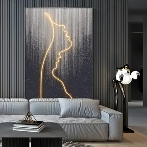 Arte moderna abstrata pintura interior lâmpada de parede led