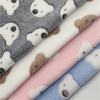 Polaire corail double face 230gsm offset jacquard panda bear warm home wear household goods fabric