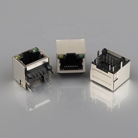 Conector de red multipuerto personalizable con LED amarillo izquierdo y verde derecho PBT FU RJ45 Accesorio de conexión