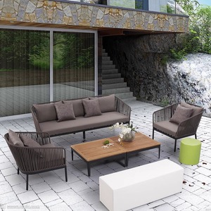 Conjunto de Sofás de Ratán para Exteriores, Estilo Nórdico, Resistente al Agua y a los Rayos UV, para Patio, Jardín, Terraza, Silla de Ratán para Descanso - Product Image 1