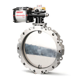 วาล์วผีเสื้อแบบกันฝุ่น ผลิตจากสแตนเลส 304 ทั้งหมด  แบบนิวเมติก  ดีไซน์หน้าแปลนคู่/หน้าแปลนเดี่ยว - Product Image 1