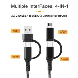 Cable USB C a Lightning de Nylon Trenzado Premium de 1m/3.3ft, 4 en 1, USB A/C a C/L, Cargador Múltiple, Carga Rápida PD27W/65W/60W, Cable de Datos - Product Image 2