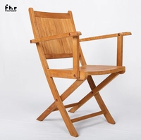 Meubles de patio Table à manger et fauteuils modernes en bois rond Villa Ensemble de salle à manger en teck Igh End Hotel Outdoor Durable