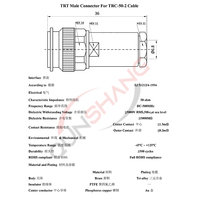 Conector Triaxial de Precisión TRT-J4A de 3 Terminales TNC, MIL-STD-1553B, 50 Ohmios, para Cable TRX-50-2