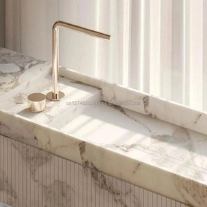 Lavabo in Marmo dal Design Moderno, Mobile <span class=keywords><strong>Bagno</strong></span>, Lavabo Integrato in Marmo - Product Image 2