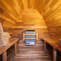 Sauna extérieur en bois en forme de triangle pour 2 à 4 personnes, pour spa et bien-être à domicile