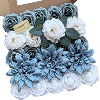Boîte de fleurs artificielles en soie réalistes DIY - Décoration moderne faite à la main pour mariage, anniversaire, Noël, rentrée scolaire, Thanksgiving, maison