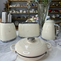 Ensemble de couteaux rétro professionnel Smeg de 7 pièces, style années 50, en acier inoxydable vintage, pour la décoration de la maison