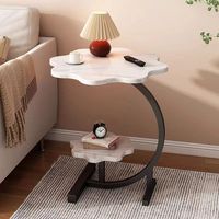Table basse double à plusieurs niveaux en bois, style nordique, motif fleurs, petite table ronde pour chambre à coucher
