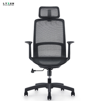 Chaise de bureau exécutive contemporaine de haute qualité, dossier haut réglable, roulettes pivotantes, design ergonomique, dossier ouvert, pour bureau à domicile