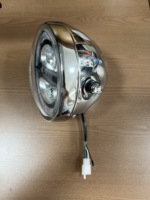 Phare LED rond de moto HAOJIN, double faisceau haut/bas, avec feux de position Angel Eyes pour Harley Bobber CG XP GN