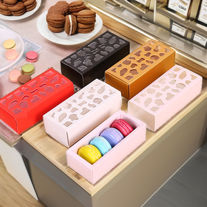 Wholesale White Embossed Recyclable Rigid Paper <b>Box</b> Classic Style Pull-Out Macaron Dessert Cookie/Sugar Packaging Matt - Product Image 2