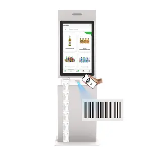 Fast Food 32 inç kendinden sipariş kapasitif dokunmatik ekran Kiosk terminali POS kahve dükkanı ve restoranlar için Termal yazıcı
