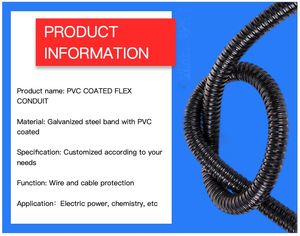 Tubería Metálica <span class=keywords><strong>Flexible</strong></span> de Acero Galvanizado de 20 mm (3/4 de Pulgada) para Protección de Cables, Resistente al Fuego, Impermeable, Recubierta de <span class=keywords><strong>PVC</strong></span> - Product Image 4