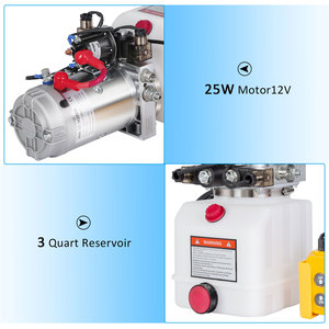 Nouvelle unité de puissance hydraulique GRH en plastique blanc de 3 quarts, DC12V/1.6KW, sortie d'usine - Product Image 4