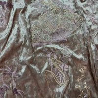 Tissu de costume de mariage en soie de mûrier brodé jacquard sergé pour filles, ensemble robe Cheongsam style chinois
