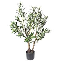 Pohon Bonsai Plastik Dekorasi Dalam & Luar Ruangan, Bunga Ceri Buatan Besar, Pisang, Palem, Zaitun, Pinus, Ficus Benjamina