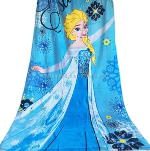 Beauty Frozen Princess leicht zu waschen 100% Baumwolle Velours reaktiv bedruckte Kinder Strand Badet uch