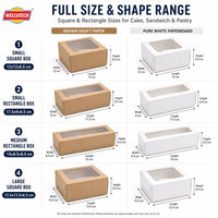 Boîtes à sandwich en papier kraft personnalisées avec couvercles transparents, jetables, de qualité alimentaire, pour desserts, pâtisseries et emballages de boulangerie