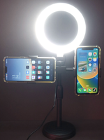 6 pouces Led Selfie Anneau Lumière Trépied Support Mobile Live avec Lumière de Remplissage Led Double Position Support de Téléphone