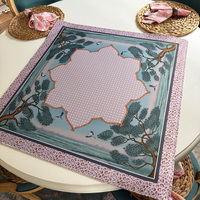 Tapis de jeu de mahjong de style chinois haut de gamme, antidérapant et insonorisant, avec un élégant motif paysage de grue