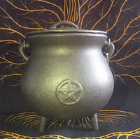 Grand pot en métal en forme de ventre Brûleur de chaudron magique du magicien WICCA Accessoires de cérémonie de sorcière Pot Décoration intérieure