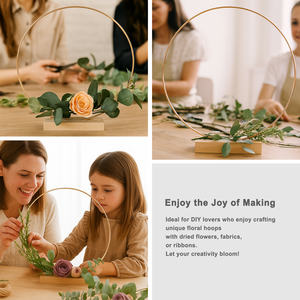 Aro Floral de 8/10/12/14/16/18/20/22/24 Pulgadas con Soporte, Anillos Metálicos para Centros de Mesa, Decoraciones Artesanales, Aro para Coronas - Product Image 6