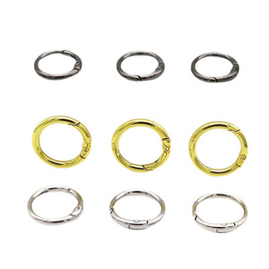 Zinc Alloy Spring Ring Keychain Accessory Round Buckle For Jewelry Doll Pendant Unisex DIY Craft 10mm Plated Metal - Product Image 5