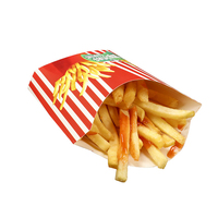 Boîte de frites jetable imprimée personnalisée porte-emballage à emporter pour croustilles avec stratification mate pour usage alimentaire