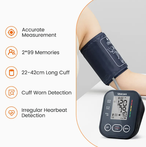 เครื่องวัดความดันโลหิตดิจิตอล <span class=keywords><strong>Sinocare</strong></span> หน้าจอ LCD ขนาดใหญ่ พร้อมหน่วยความจำ วัดความดันโลหิต พร้อมสายรัดแขน - Product Image 5
