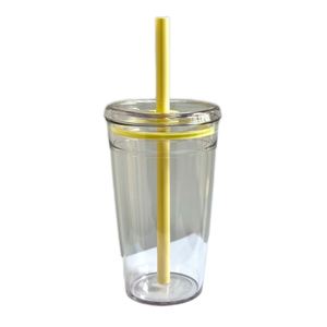 Gobelet en plastique transparent de 450 ml avec paille, design moderne, populaire sur internet, tasse haut de gamme pour café et thé au lait, mug de bureau avec logo - Product Image 5