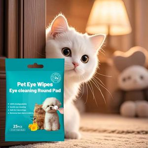 Lingettes humides jetables et réutilisables pour animaux de compagnie, lingettes nettoyantes pour les taches de larmes, lingettes sûres pour les yeux et les oreilles des petits chiens, chiots et chats - Vente en gros usine - Product Image 1