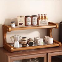 Support de rangement rectangulaire multifonctionnel moderne en bois réglable pour salon, organisateur de comptoir, porte-gobelets et petits bols